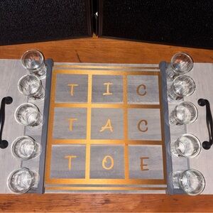 Gold and Gray Tic Tac Toe Board Game